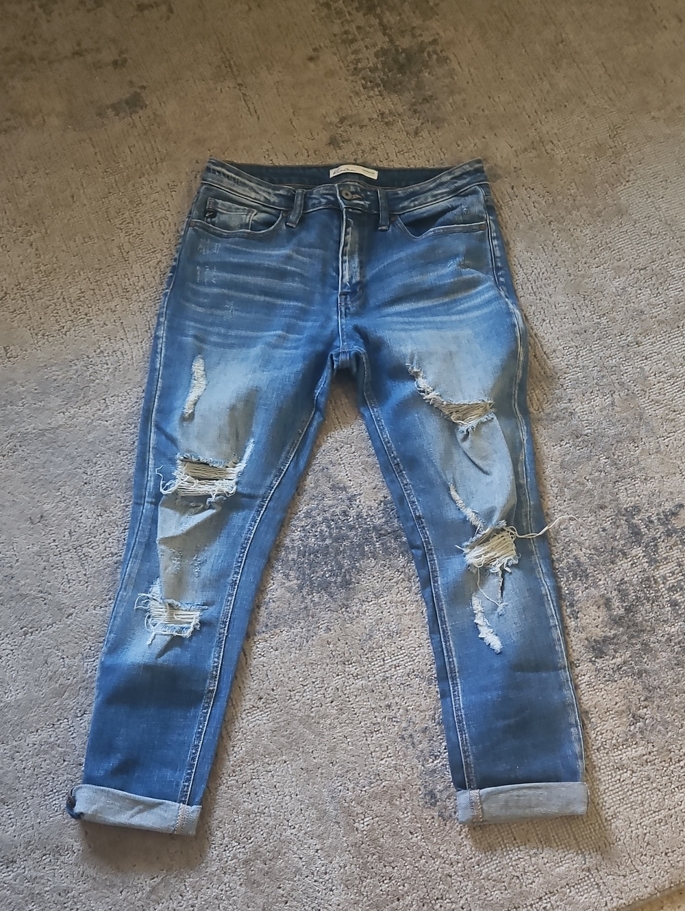 KanCan Ripped Light Blue Boyfriend Jeans